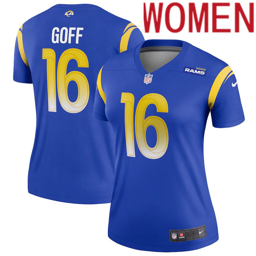 Women Los Angeles Rams 16 Jared Goff Nike Royal Legend NFL Jersey
